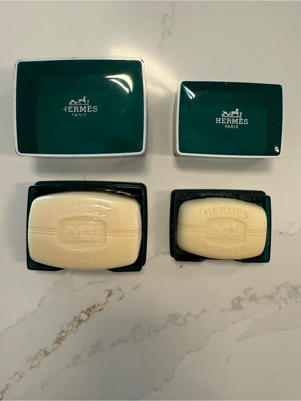 Hermès Green & Cream Eau d’Orange Verte Soap Set